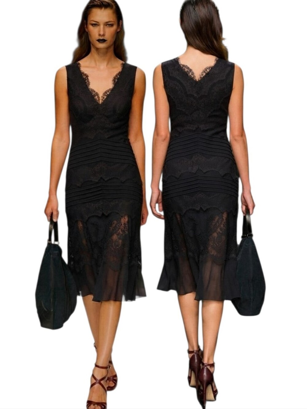 ALFANI Silk Lace Midi Cocktail Dress - Size 8